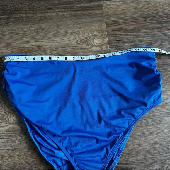 Swim By Cacique Womens High Rise Swimsuit Bikini Bottoms Size 20 Blue Ruched‎ - Picture 8 of 10
